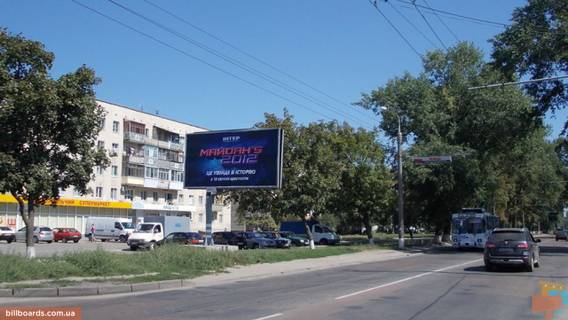 Билборд B в Сумах, Щит 3x6  Роменська вул / Перемоги вул, в центр фото 1