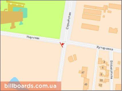 Призма A в Львове, Призматрон 3х6  Стрийська вул. / Наукова вул., Лівий, з центру - 61875 схема