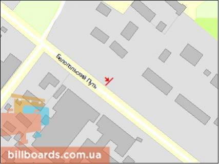 Билборд B в Сумах, Щит 3x6  Білопільський шлях, р-н ДАІ, в центр схема