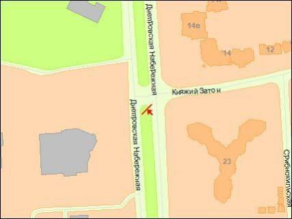 Видеоборд A у Києві, Цифра 2.3х3.14  Дніпровська набережна, роздільник, в напрямку до вул.Анни Ахматової - 324989 схема