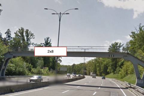 Нестандарт B у Києві, 2х8  Нова велика кільцева, пішохідний міст на ПК 59+50, автомобільна дорога Т1027, напрямок до вул. Міська Фото 1