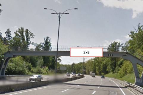 Нестандарт A у Києві, 2х8  Нова велика кільцева, пішохідний міст на ПК 59+50, автомобільна дорога Т1027, напрямок до вул. Міська Фото 1
