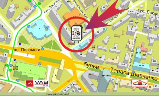 Ситискролл A в Киеве, 1,2х1,8  Гончара вул. / Перемоги пл. ("KFC") схема