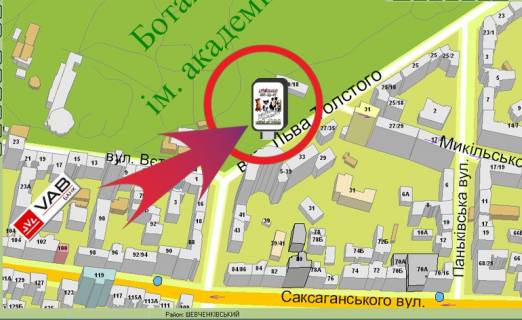 Ситилайт B в Киеве, 1,2х1,8  Льва Толстого вул., 33 схема