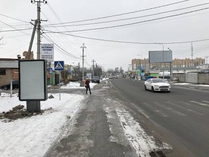 Ситилайт B в Петропавловской Борщаговке, 1,2х1,8м  Ул. Соборна 5 , перед Окружной дорогой фото 1