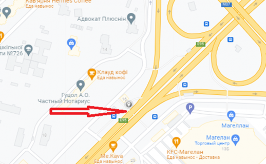 Нестандарт A в Киеве, 2300х1300  пр-т Глушкова, 16 (ТЦ Магелан) схема
