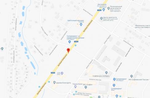 Билборд A в Софиевской Борщаговке, 3x6  вул.Київська, 34А, направлення на Київ схема