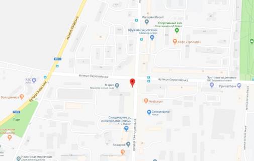 Сiтiлайт A у Вишневе, 1,2x1,8  вул.Святошинска, 29 на перехресті з  вул.Європейскою схема