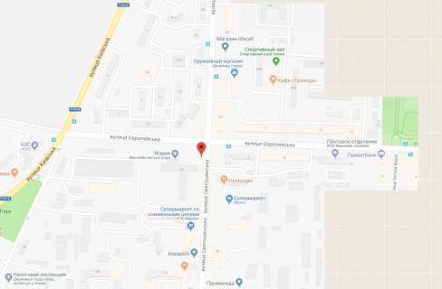 Ситилайт B в Вишневое, 1,2x1,8  вул.Святошинська, 29 на перехресті з вул.Європейською схема