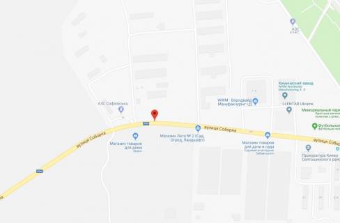 Билборд A в Софиевской Борщаговке, 3x6  вул.Соборна, перед старою заправкою Софіївська, направлення на Білогородку схема