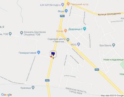 Билборд A в Вышгороде Траса "Київ-Іванків-Овруч", Р-02 км 19+ 200 право,на світлофорі, перед поворотом на SANDORA, HENKEL-Україна, в'їзд в Вишгород з пл. Шевченко схема