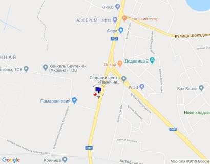 Билборд B в Вышгороде Траса "Київ-Іванків-Овруч", Р-02 км 19+ 350 ліво, світлофоро, поворот на SANDORA, HENKEL-Україна, в'їзд з Києва схема