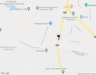 Билборд A в Вышгороде Траса "Київ-Іванків-Овруч", Р-02 км 19+000 право, в'їзд в м. Вишгород з пл. Шевченка, перед поворотом на SANDORA, на Нові Петрівці з Києва схема