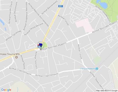 Билборд B в Бровары, 6х3  м.Бровари, вул.Я. Мудрого, 2а, (парк Шевченка, Укрпошта) схема