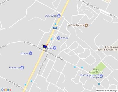 Билборд B в Бровары, 6х3  м.Бровари, вул.Київська 312 перетин з вул. Чорних Запорожців, Симоненко (світлофор, напроти Епіцентр, Новус, ринок СБС) схема