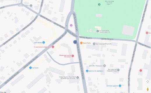 Сiтiлайт B у Фастові, 1,2х1,8  г.Фастов, ул.Интернациональная, 14, ресторан Старая Прага, авт.остановка схема