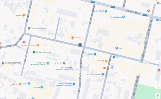 Ситилайт A в Фастове, 1,2х1,8  г.Фастов, ул.1-го Травня, 16 схема
