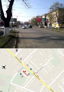 Билборд A в Ужгороде, 3х6  вул. Собранецька (перехрестя, ТЦ "Дастор", Автосалон "Тойота", Міська лікарня та поліклініка,Університет, Аеропорт,льодовиковий каток) фото 1