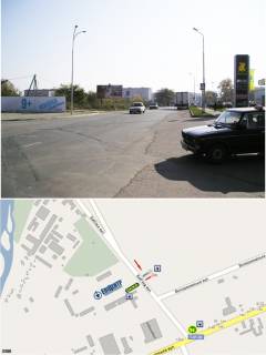 Билборд B в Ужгороде, 3х6  вул. Бабяка ( "Епіцентр", "Нова Лінія", АЗС "ОККО" "WOG" "БРОМ", Велмарт,АТБ, перехрестя, інтенсивний рух) фото 1