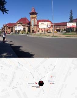 Билборд B в Ужгороде, 3х6  вул. Залізнична-Станційна (З/д вокзал,Автовокзал, Центральна частина міста - привокзальна площа, інтенсивний рух) фото 1