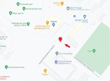 Білборд, Бігборд (Борд)  B у Кривому Розі вул.Незалежн. України,19мкр. Східний поряд «Варус», парк, школа, спортивний майданчик, автомийка, Храм Різдва Христового) схема