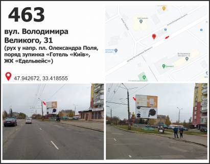 Билборд A в Кривом Роге, 3x6  вул. Володимира Великого (Мелешкіна), 29в ( ЖК "Созидатель") рух у напрямку пл. Артема фото 1
