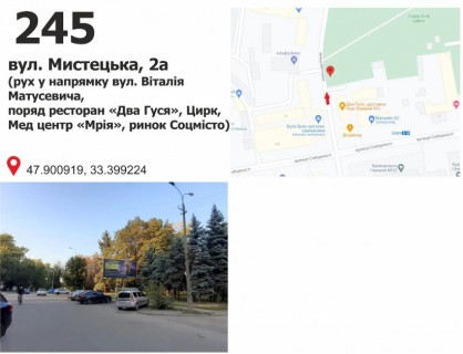 Билборд A в Кривом Роге вул. Мистецька (Землячки), 13 (цирк) фото 1