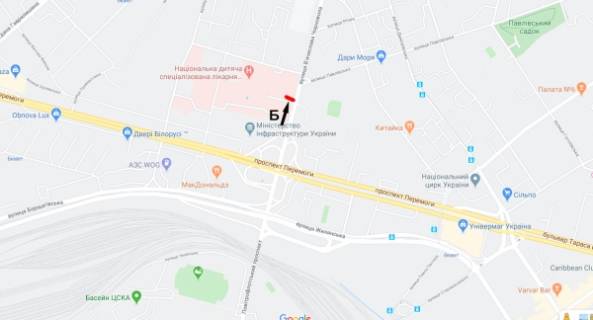 Скроллер B в Киеве, скролл 3.14*2.3  вул. В. Чорновола, 28/1 - "Охматдит" в напр. вул. Січових Стрільців - 557581 схема