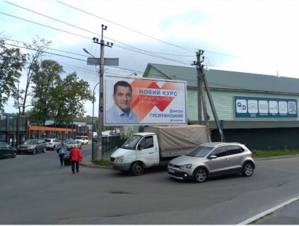 Білборд, Бігборд (Борд)  A у Петропавлівська Борщагівка, Board 3x6м   вул. В. Кільцева, на перетині  вул. Жовтнева/вул. Кришталева, 5, біля "ЕРІДОН ТЕХ", "Епіцентру", "Меблеве містечко", "ТЦ БудМайдан" Фото 1