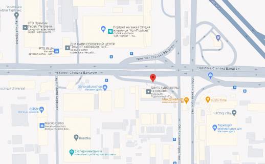 Нестандарт A в Киеве, 2.5x1.5  пр-т Степана Бандери, 10Б,  з боку  зупинки  Завод  Промзв'язок – ст. м. Почайна схема