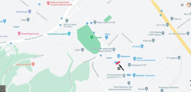 Скролер, Скрол B у Києві, скролл 3.14*2.3  ул. Кирилловская (Фрунзе), 99/1 на пересечении с ул. В.Хвойки - 452970 схема