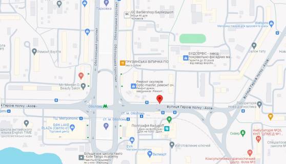 Нестандарт A у Києві, 2.5x1.5  пр. Оболонський - вул. Маршала Малиновського, зупинка "ст. м. Оболонь",  в напрямку ТРЦ "Дрім Таун" та ТЦ "Метрополіс" – ст. м. Оболонь схема