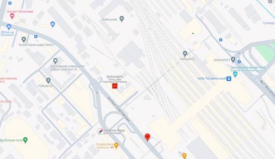 Нестандарт A в Киеве, 2.5x1.5  Південний ЖД Вокзал – вул. Ползунова (вул. Кудряшова), зупинка, в центр, ліва схема