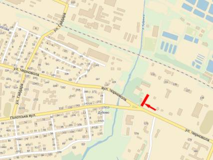 Билборд A в Хмельницком, 3x6  Чорновола вул. - Пілотська вул. схема
