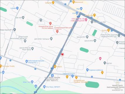 Билборд A в Хмельницком, 3x6  Свободи вул. 9а (підйом до трц СВ) схема