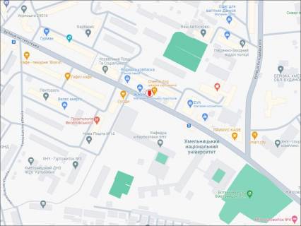 Билборд A в Хмельницком Інститутська вул. 11(зупинка навпроти ХНУ) схема