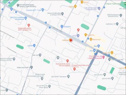 Билборд B в Хмельницком, 3x6  Миру пр. 66 (навпроти азс ОККО, ТЦ Проспект) схема