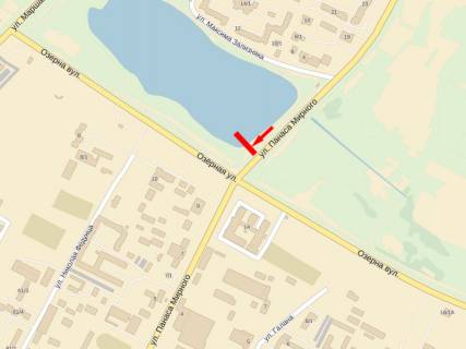 Билборд A в Хмельницком, 3x6  Мирного вул., біля озера схема