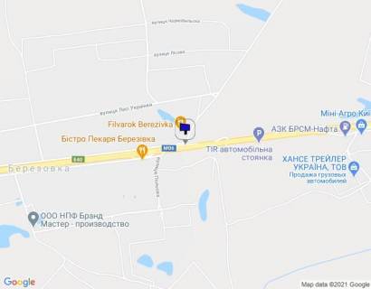 Білборд, Бігборд (Борд)  A у Березівці, 6х3  с. Березівка, Житомирська траса, 37 км поруч з РК "Фільварок" в напрямку Житомира схема