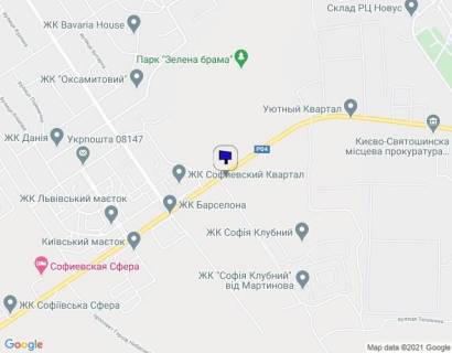 Билборд A в Софиевской Борщаговке, 6х3  с. Софіївська Борщагівка, вул. Соборна, 75 м. за поворотом на вул. Зелену , біля відділу продажів ЖК " Sense City" ( в напрямку Києва) схема