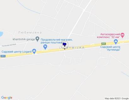 Билборд B в Любимовке, 6х3  с. Любимівка, Житомирська траса, 33 км в напрямку Житомира схема