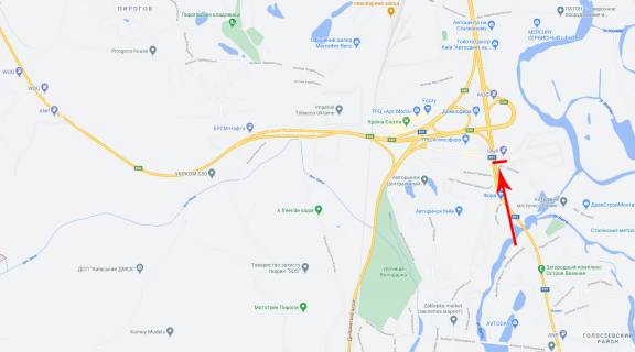Мегаборд A у Києві, 12x4  Столичне шосе /вул. Лютнева, рух в напрямку ТЦ "Домосфера", ТРЦ "Атмосфера", ТРЦ "Art Mall" схема