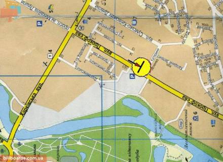 Билборд  в Сумах Прокофьева ул. 25 схема