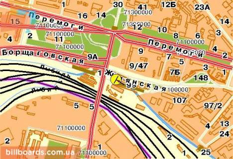 Брендмауер, Брандмауер, Брандмауэр  у Києві Жилянская ул. 97, со стороны Воздухофлотского пр-та, размер 20x15м схема