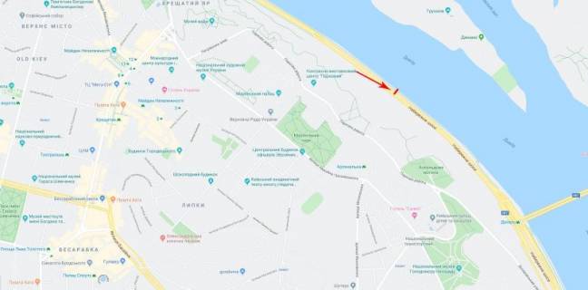 Скроллер B в Киеве, 3,14x2,32  Набережне шосе, навтроти буд.№14, в напрямку м. Патона - 160877 схема