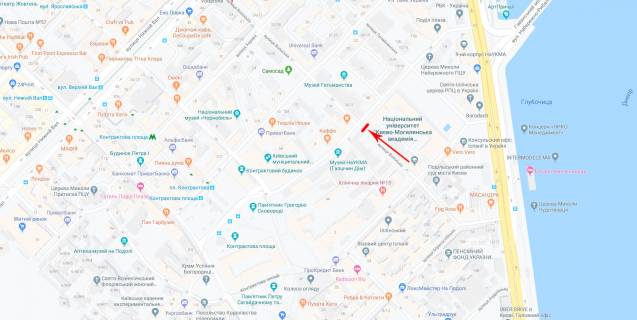 Сiтiлайт A у Києві, 1.2x1.8  Волоська вул. 7, біля ун-ту "Києво-Могилянська Академія", рух в напрямку вул. Нижній Вал схема