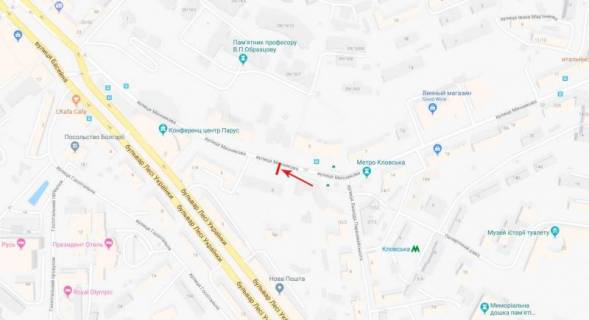 Ситискролл B в Киеве, 1,2x1,8  Мечникова вул. 8, БЦ "Парус", рух в напрямку вул. Басейна схема