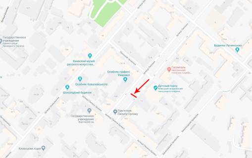 Ситискролл B в Киеве, 1.2x1.8  Липська вул. 15, бульварна частина, рух в напрямку Липський пр. схема