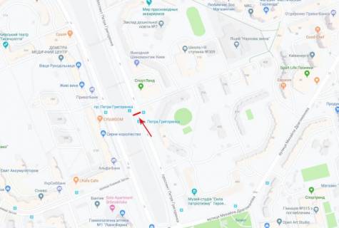 Призматрон, Призма A у Києві, 3x6  Григоренко пр-т 23, світлофор, супермаркет "Сільпо", рух в напрямку вул. А. Ахматової - 373048 схема