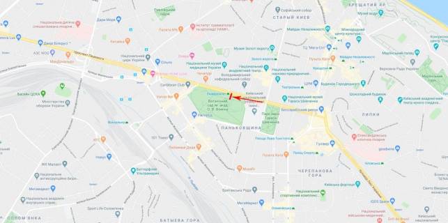 Ситилайт B в Киеве Шевченка бул. ст.м."Університет" схема